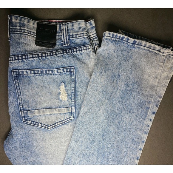 Contender Jeans Men's 34x34 Blue Distressed Embroidered Rose Patch Denim EUC - Picture 9 of 10